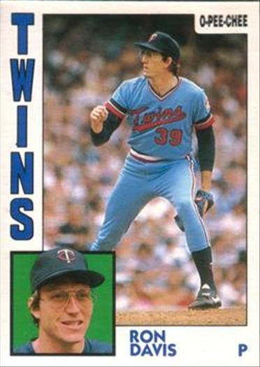 1984 O-Pee-Chee Baseball Cards 101     Ron Davis
